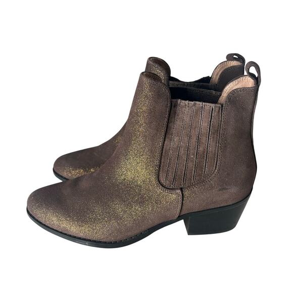 Anthropologie Metallic Chelsea Boots Chocolate Size 8 - Picture 3 of 8